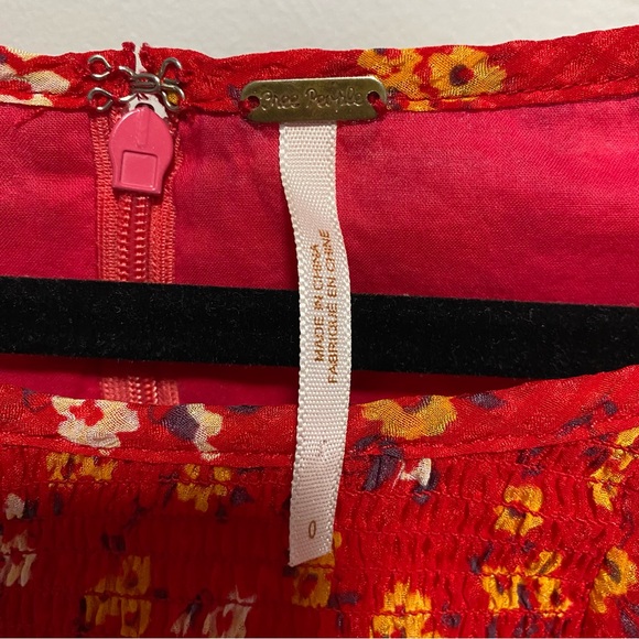 Free People Red Floral Blouse - Picture 7 of 7